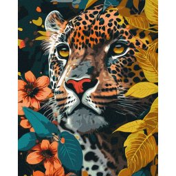 Set pictura pe numere, cu sasiu, Pradator periculos - extra culori metalizate, 40x50 cm