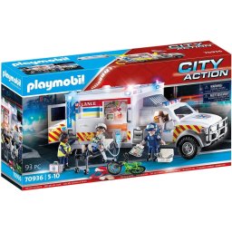Playmobil City Action PM70936 - Ambulanta cu lumini si sunete