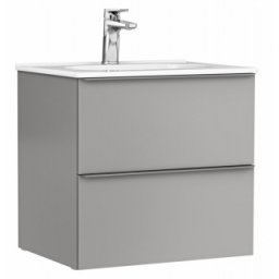 Set mobilier suspendat cu 2 sertare Gala Shona cu lavoar 60cm, gri mat