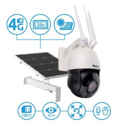 Cameră IP PTZ 4G Secutek SBS-NC67G-20X cu încărcare solară - 1080p, 60m IR, zoom 20x
