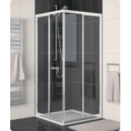 Cabina dus patrata, 100x100cm, cu acces pe colt SanSwiss gama Eco-Line