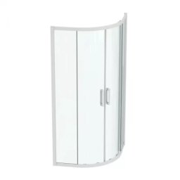 Cabina de dus semirotunda Ideal Standard Connect 2 90x90 cm cu usi culisante si profil alb mat -K966101