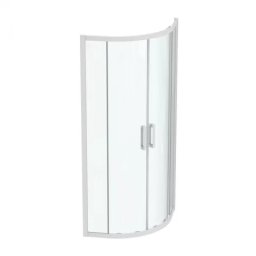 Cabina de dus semirotunda Ideal Standard Connect 2 80x80 cm cu usi culisante si profil alb mat -K966001