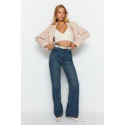 Trendyol Blue High Waist Wide Leg Jeans
