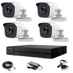 Sistem supraveghere Hikvision TurboHD HiWatch 4 camere 2MP IR 20m lentila 2.8mm DVR 4 canale, 2MP, cu accesorii