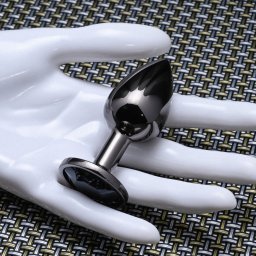 Evolved Black Gem Anal Plug Small Dark Metal