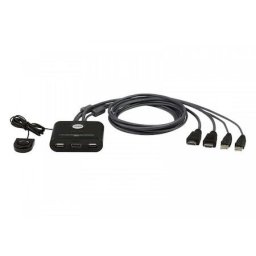 Switch KVM 2 porturi, ATEN, USB/HDMI, VGA, FHD, Negru