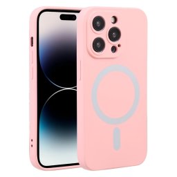 Husa Husa MagSafe pentru Apple iPhone 15 Pro, OEM, Liquid Silicone, Roz