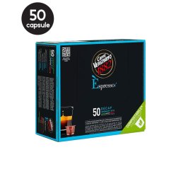 50 Capsule Biodegradabile Caffe Vergnano Espresso Decaf - Compatibile Nespresso