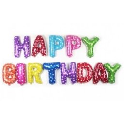 Set baloane folie HAPPY BIRTHDAY multicolor 40 Cm