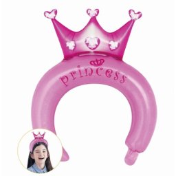 Set 3 baloane folie coronita roz Princess 30 cm
