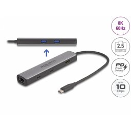 Docking Station la HDMI 8K60Hz/LAN 2.5Gbs/2xUSB-A/2xUSB type C + PD 100W, Delock 87865