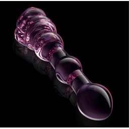 Dream Toys Glaze Glass Rosebud Beaded Dildo Pink