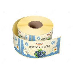 Etichete personalizate pentru borcane, Dulceata afine, 54x144 mm, 500 etichete rola