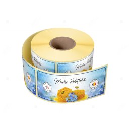 Etichete personalizate pentru borcane, Miere poliflora, 54x144 mm, 500 etichete rola