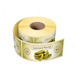 Etichete personalizate pentru borcane, Castraveti murati, 54x144 mm, 500 etichete rola