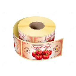 Etichete personalizate pentru borcane, Gogosari in otet, 54x144 mm, 500 etichete rola