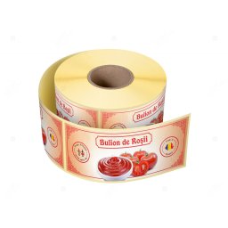 Etichete personalizate pentru borcane, Bulion de rosii, 54x144 mm, 500 etichete rola