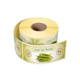 Etichete personalizate pentru borcane, Ardei iuti murati, 54x144 mm, 500 etichete rola