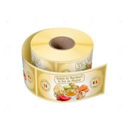 Etichete personalizate pentru borcane, Salata muraturi in sos de mustar, 54x144 mm, 500 etichete rola