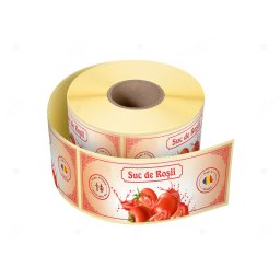 Etichete personalizate pentru borcane, Suc de rosii, 54x144 mm, 500 etichete rola