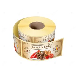 Etichete personalizate pentru borcane, Zacusca de ghebe, 54x144 mm, 500 etichete rola