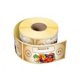 Etichete personalizate pentru borcane, Zacusca custom, 54x144 mm, 500 etichete rola