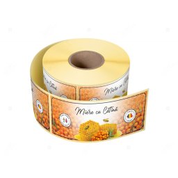 Etichete personalizate pentru borcane, Miere cu catina, 54x144 mm, 500 etichete rola