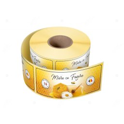 Etichete personalizate pentru borcane, Miere cu fagure, 54x144 mm, 500 etichete rola