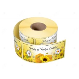Etichete personalizate pentru borcane, Miere de floarea soarelui, 54x144 mm, 500 etichete rola