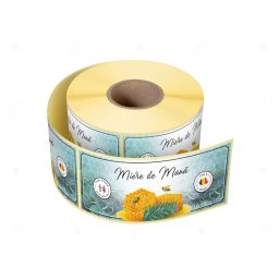 Etichete personalizate pentru borcane, Miere de mana, 54x144 mm, 500 etichete rola