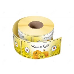 Etichete personalizate pentru borcane, Miere de rapita, 54x144 mm, 500 etichete rola