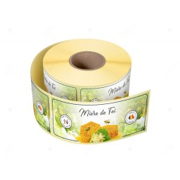 Etichete personalizate pentru borcane, Miere de tei, 54x144 mm, 500 etichete rola