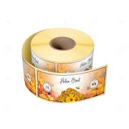Etichete personalizate pentru borcane, Polen crud, 54x144 mm, 500 etichete rola