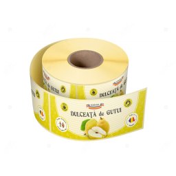 Etichete personalizate pentru borcane, Dulceata gutui, 54x144 mm, 500 etichete rola