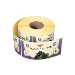 Etichete personalizate pentru borcane, Dulceata mure, 54x144 mm, 500 etichete rola