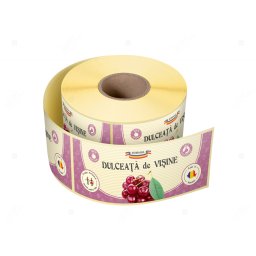 Etichete personalizate pentru borcane, Dulceata visine, 54x144 mm, 500 etichete rola