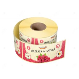 Etichete personalizate pentru borcane, Dulceata zmeura, 54x144 mm, 500 etichete rola