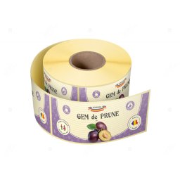 Etichete personalizate pentru borcane, Gem prune, 54x144 mm, 500 etichete rola
