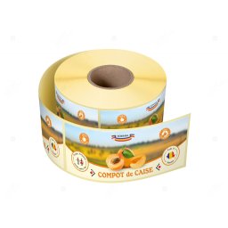 Etichete personalizate pentru borcane, Compot de caise, 54x144 mm, 500 etichete rola