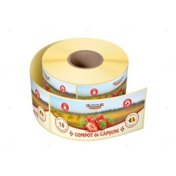 Etichete personalizate pentru borcane, Compot de capsuni, 54x144 mm, 500 etichete rola