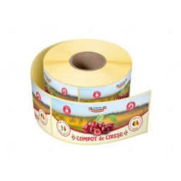 Etichete personalizate pentru borcane, Compot de cirese, 54x144 mm, 500 etichete rola