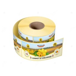 Etichete personalizate pentru borcane, Compot de corcoduse, 54x144 mm, 500 etichete rola