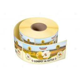 Etichete personalizate pentru borcane, Compot de gutui, 54x144 mm, 500 etichete rola