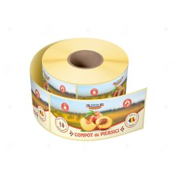 Etichete personalizate pentru borcane, Compot de piersici, 54x144 mm, 500 etichete rola