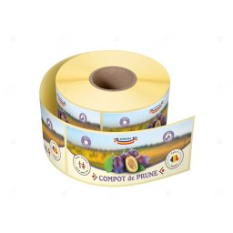 Etichete personalizate pentru borcane, Compot de prune, 54x144 mm, 500 etichete rola