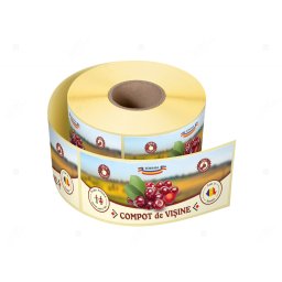 Etichete personalizate pentru borcane, Compot de visine, 54x144 mm, 500 etichete rola
