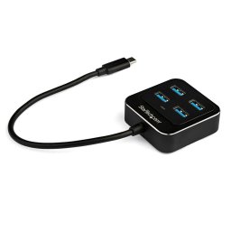 4-Port USB C Hub - USB-C to 4x USB-A Ports - SuperSpeed 10Gbps USB 3.1/3.2 Gen 2 Type-C Hub - USB Bus Powered - Portable/Compact USB-C to USB Adapter Hub for Laptop - Aluminum