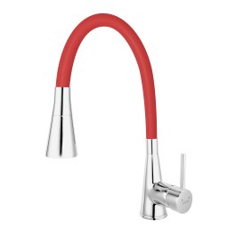 Baterie bucatarie cu pipa flexibila cu doua functii rosu - Zumba2