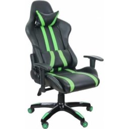 Scaun Gaming. Gr168, Imitatie Piele, Black &Amp; Green, Brate Ajustabile, Greutate Max. 120kg, Dimensiuni 69.5*77.5*126~132cm "Sp-Gc-Gr168
